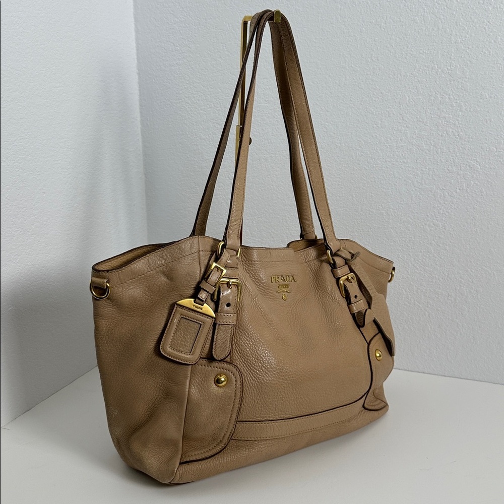 Prada Leather Tote with Gold Hardware - Picture 2 of 14